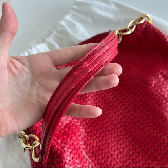 Lady Dior Soft Red Lambskin Leather Large Shopper Tote Authenticity card dustbag - Picture 5 of 13